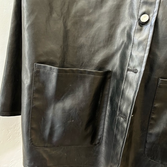 SHEIN leather- like black jacket/ shacket - Picture 5 of 15
